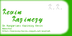 kevin kazinczy business card